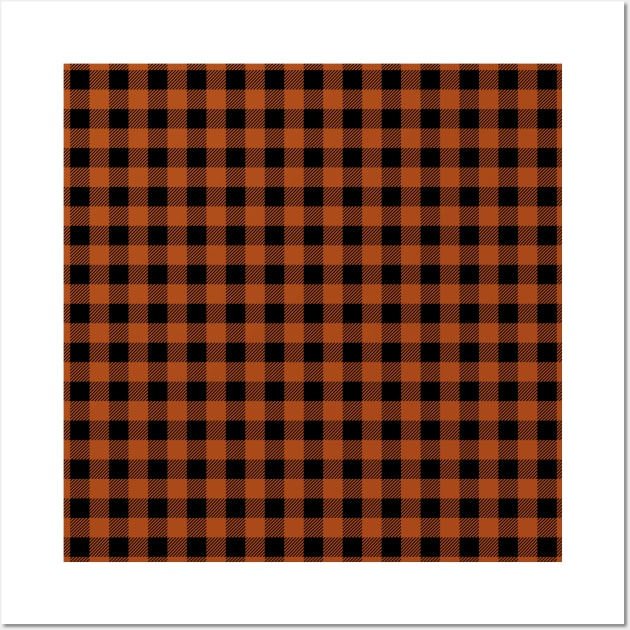 Plaid (burnt orange/black) Wall Art by designminds1